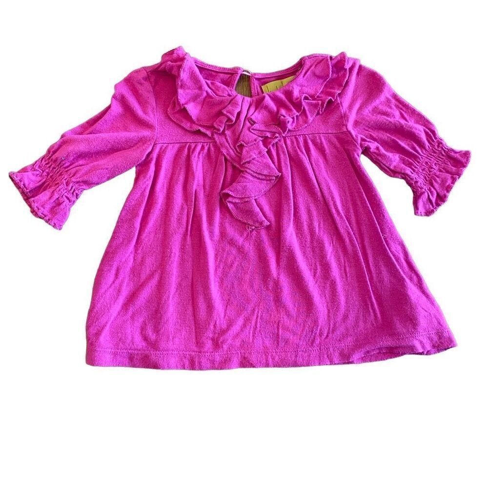 Nicole Miller Ruffle Front Magenta Top Size 18 Months